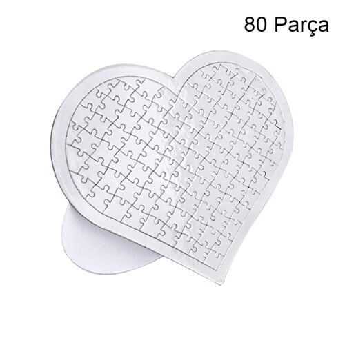 5'li Paket Süblimasyon Kalp Puzzle A4 - 80 Parça - OFİSOMİ-T