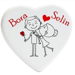 Sublimasyon Kalp Seramik 12.5 cm - İthal - 3