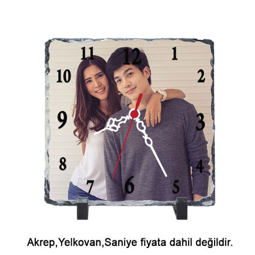 Süblimasyon Kare Doğal Saat Taşı - OFİSOMİ-T (1)