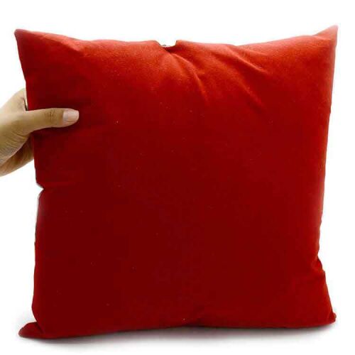 Sublimasyon Kare Kırmızı Süet Yastık (Şeritsiz) - OFİSOMİ-T (1)