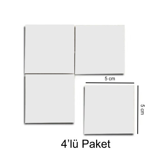 Süblimasyon Kare Seramik Magnet 5x5cm - 4'lü Paket - OFİSOMİ-T