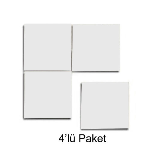 5x5cm Süblimasyon Kare Seramik Magnet - 4'lü Paket - OFİSOMİ-T