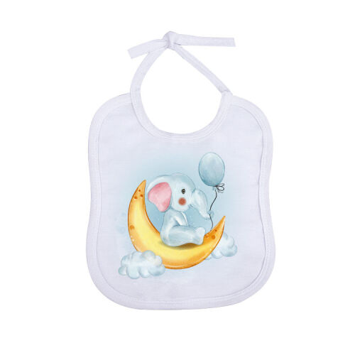 Süblimasyon Keten Beyaz Bebek Önlüğü - OFİSOMİ-T (1)