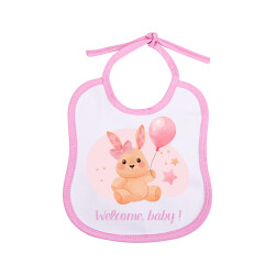 Süblimasyon Keten Pembe Bebek Önlüğü - 2