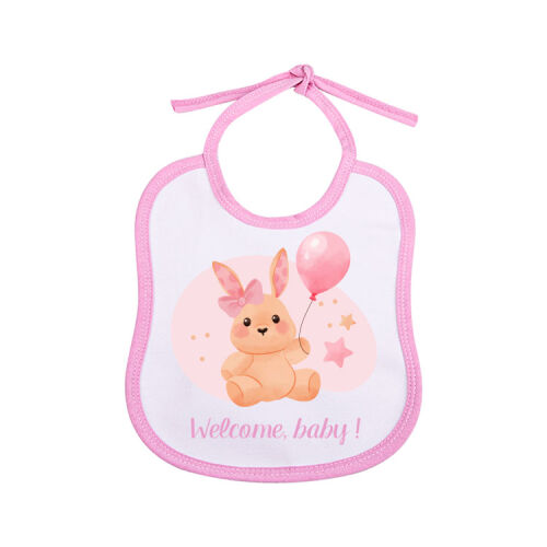 Süblimasyon Keten Pembe Bebek Önlüğü - OFİSOMİ-T (1)