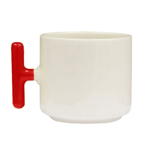 Sublimasyon Kırmızı Kulplu Seramik Latte Kupa - Kutulu - OFİSOMİ-S (1)