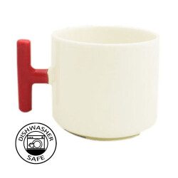 Sublimasyon Kırmızı Kulplu Seramik Latte Kupa - Kutulu - 3