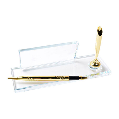 Süblimasyon Kristal Cam Kalemli Masa İsimliği - OFİSOMİ-T (1)