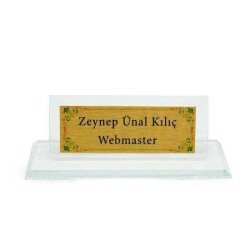 Süblimasyon Kristal Cam Masa İsimliği - 2