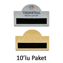 Süblimasyon Kubbeli Metal Yaka İsimliği - 10'lu Paket - 8