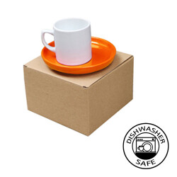 Sublimasyon Kutulu Kahve Fincanı - Turuncu Tabaklı - 3