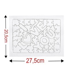 5'li Paket Süblimasyon Love Puzzle A4 - 48 Parça - 5
