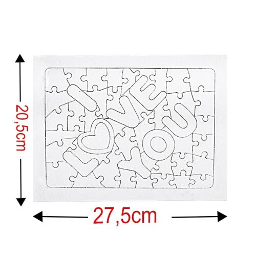 5'li Paket Süblimasyon Love Puzzle A4 - 48 Parça - 5