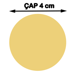Sublimasyon Madalya Göbeği 4 cm - Aynalı Altın - 1