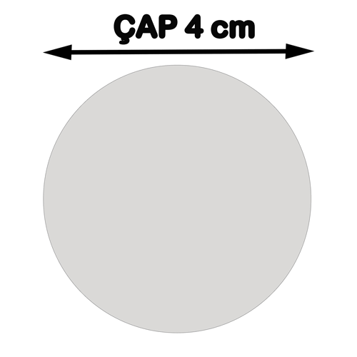 Sublimasyon Madalya Göbeği 4 cm - Aynalı Gümüş - OFİSOMİ-S