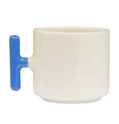 Sublimasyon Mavi Kulplu Seramik Latte Kupa - Kutulu - 3