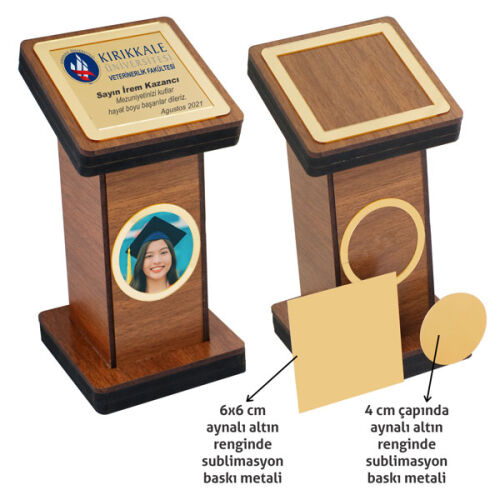 Sublimasyon MDF Mezuniyet Plaket Kürsüsü - OFİSOMİ-S