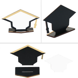 Sublimasyon Metal Baskılı Kep Mezuniyet Plaketi - Beyaz Metalli - 2