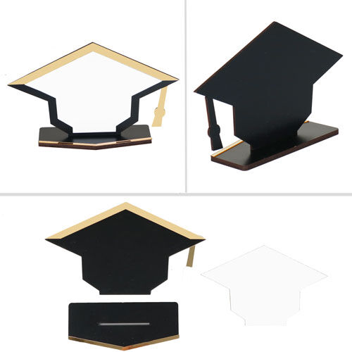 Sublimasyon Metal Baskılı Kep Mezuniyet Plaketi - Beyaz Metalli - OFİSOMİ-S (1)