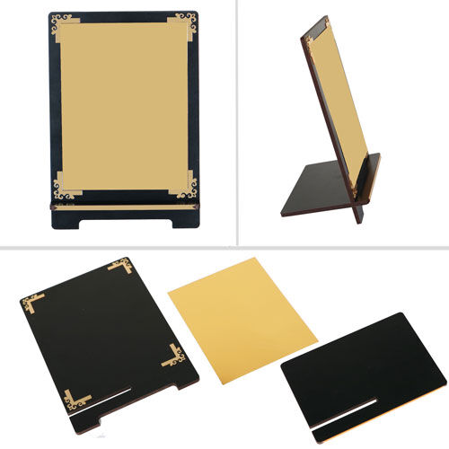 Sublimasyon Metal Baskılı Siyah Ahşap Plaket 26x18 cm - Altın Metalli - OFİSOMİ-S (1)