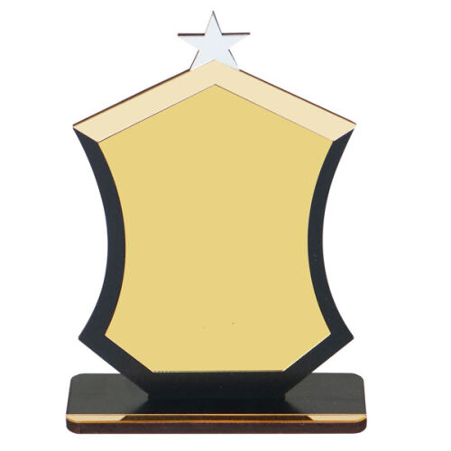 Sublimasyon Metal Baskılı Siyah Ahşap Plaket - Altın Metalli - OFİSOMİ-S