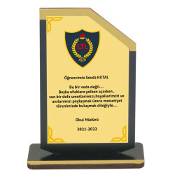 Sublimasyon Metal Baskılı Siyah Ahşap Plaket - Altın Metalli - 1