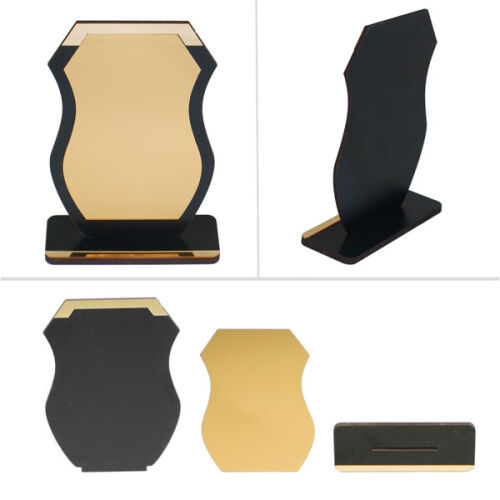 Sublimasyon Metal Baskılı Siyah Ahşap Plaket - Altın Metalli - OFİSOMİ-S (1)