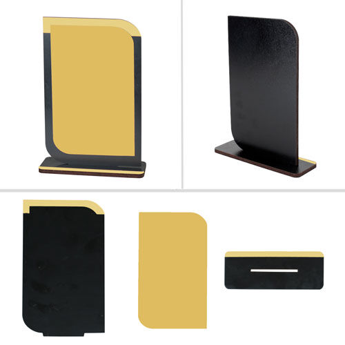 Sublimasyon Metal Baskılı Siyah Ahşap Plaket - Altın Metalli - OFİSOMİ-S (1)