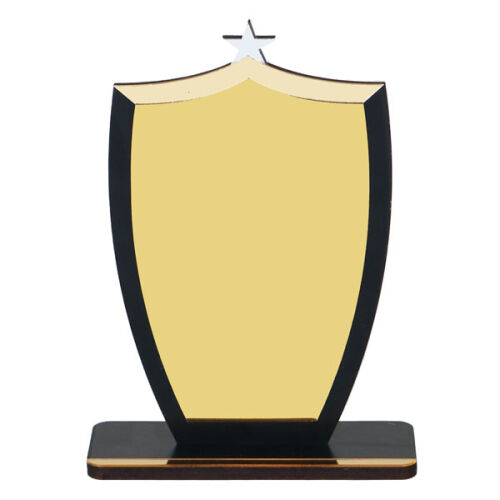 Sublimasyon Metal Baskılı Siyah Ahşap Plaket - Altın Metalli - OFİSOMİ-S