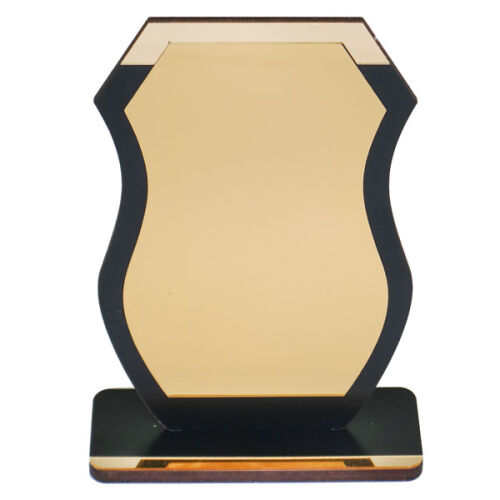 Sublimasyon Metal Baskılı Siyah Ahşap Plaket - Altın Metalli - OFİSOMİ-S