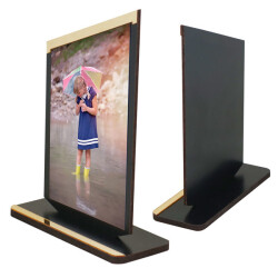 Sublimasyon Metal Baskılı Siyah Ahşap Plaket - Beyaz Metalli - 2