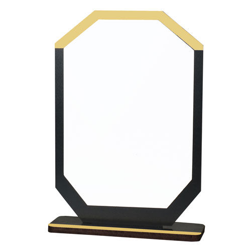 Sublimasyon Metal Baskılı Siyah Ahşap Plaket - Beyaz Metalli - OFİSOMİ-S