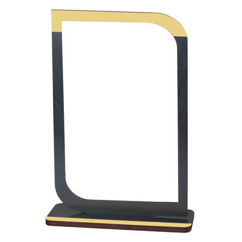 Sublimasyon Metal Baskılı Siyah Ahşap Plaket - Beyaz Metalli - OFİSOMİ-S