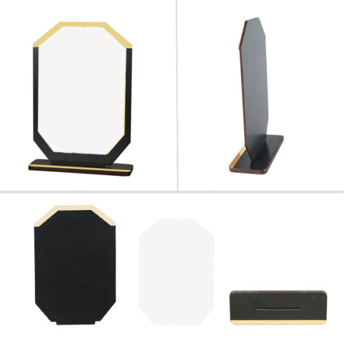 Sublimasyon Metal Baskılı Siyah Ahşap Plaket - Beyaz Metalli - OFİSOMİ-S (1)