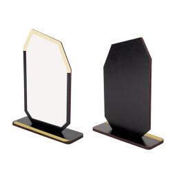 Sublimasyon Metal Baskılı Siyah Ahşap Plaket - Beyaz Metalli - 2