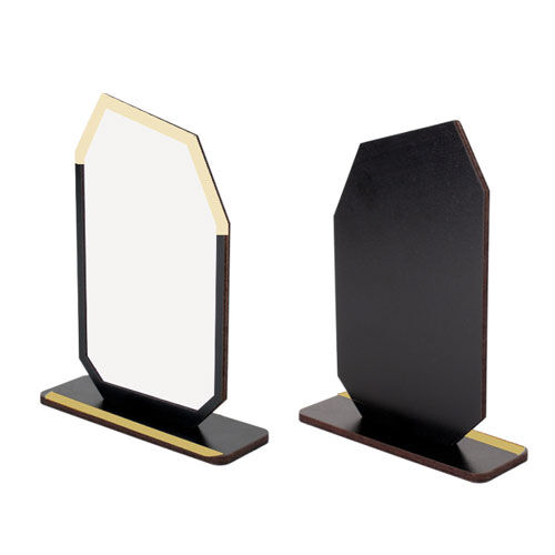 Sublimasyon Metal Baskılı Siyah Ahşap Plaket - Beyaz Metalli - OFİSOMİ-S (1)