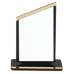 Sublimasyon Metal Baskılı Siyah Ahşap Plaket - Beyaz Metalli - 1