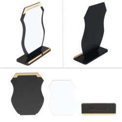 Sublimasyon Metal Baskılı Siyah Ahşap Plaket - Beyaz Metalli - 2