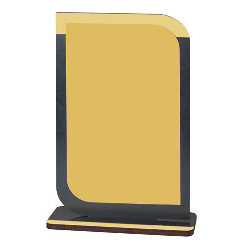 Sublimasyon Metal Baskılı Siyah Ahşap Plaket - Altın Metalli - OFİSOMİ-S