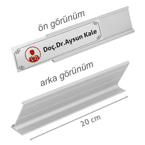 Sublimasyon Metal Masa İsimliği - Gümüş Metalli - OFİSOMİ-S (1)
