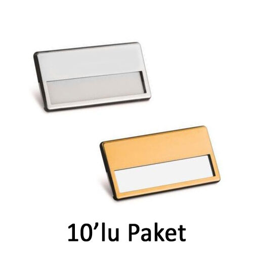 Süblimasyon Metal Yaka Kartı İsimliği - 10'lu Paket - OFİSOMİ-T