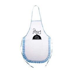 Sublimasyon Mutfak Önlüğü - Mavi Fırfırlı - 2