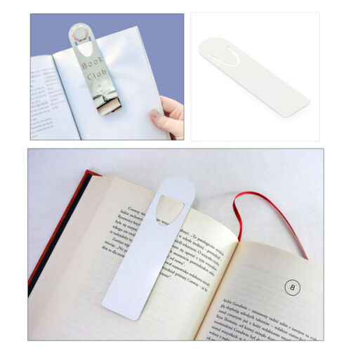 Sublimasyon Oval Kesim Metal Kitap Ayracı - Beyaz - 2