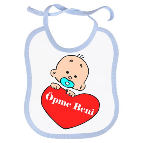 Sublimasyon Pamuk Polyester Mama Önlüğü - Mavi Biyeli - OFİSOMİ-S (1)