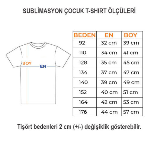 Sublimasyon Pamuk+Polyester Tişört (Çocuk) - 2