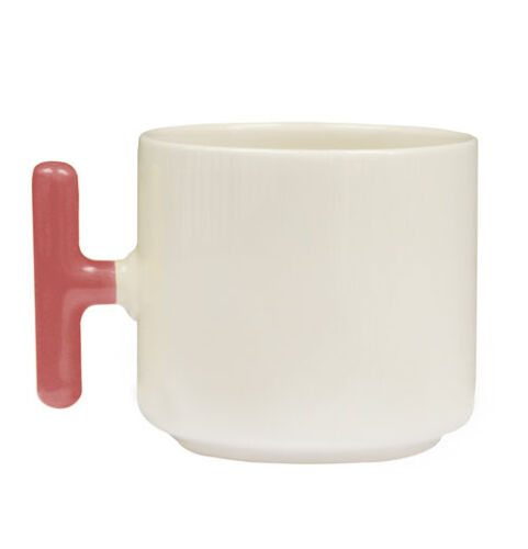 Sublimasyon Pembe Kulplu Seramik Latte Kupa - Kutulu - OFİSOMİ-S