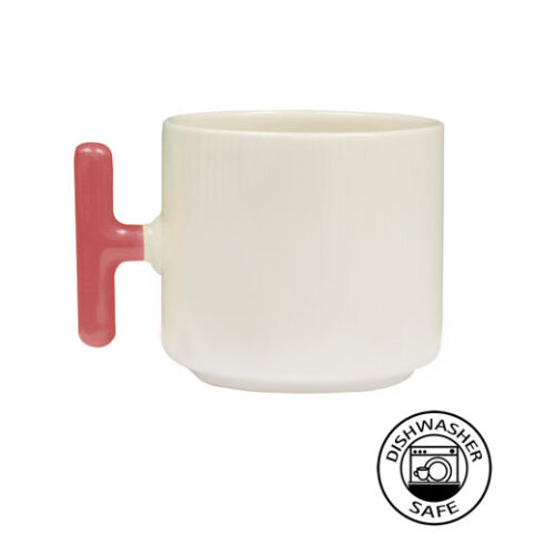 Sublimasyon Pembe Kulplu Seramik Latte Kupa - Kutulu - OFİSOMİ-S (1)