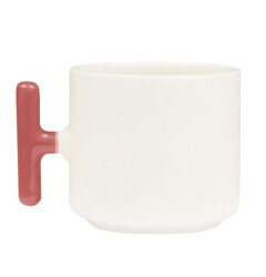 Sublimasyon Pembe Kulplu Seramik Latte Kupa - Kutulu - 3