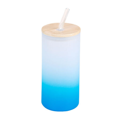 Sublimasyon Pipetli Cam Suluk - Mavi - OFİSOMİ-S