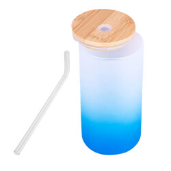 Sublimasyon Pipetli Cam Suluk - Mavi - 2